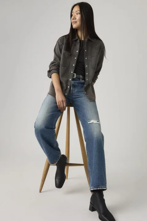 Levi's Chemise Western Teodora - Femme - Noir / Chipped Black Oyster Top - XS