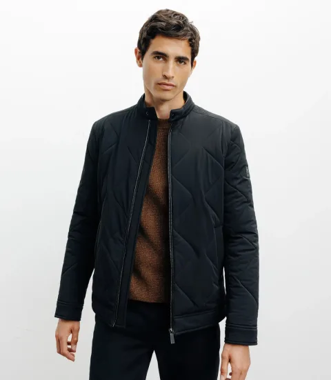 IZAC - Blouson col motard noir