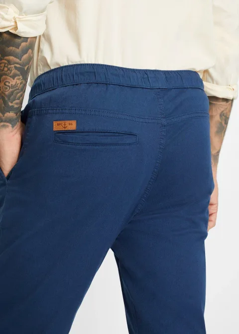 Pantalon droit taille élastiquée, slim