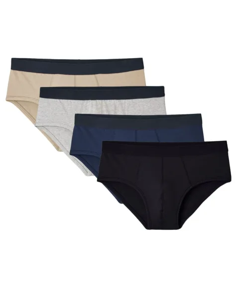 4x Slips en Coton BIO - 4 couleurs - Multicouleur  - Lemahieu