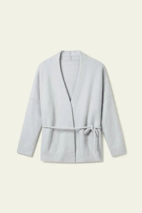 LILYSILK Femme Gilet Kimono en Cachemire et Soie Bouclé Élégant Cardigan Glace L