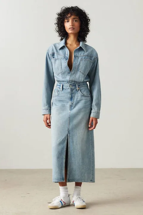 Levi's Robe Chemise Mi Longue Denim - Femme - Bleu / Feeling This - 34