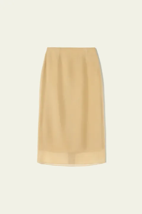 LILYSILK Jupe En Soie Évasée Sur Mesure Facile À Assortir Pour Diverses Occasions Soie De Mûrier De Haute Qualité Lait D'Avoine 42