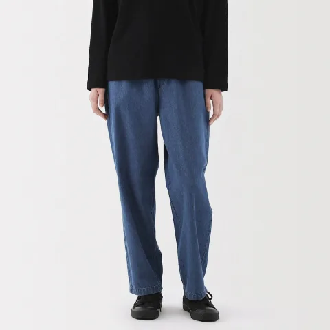 Pantalon coupe confortable en denim de coton pour femme