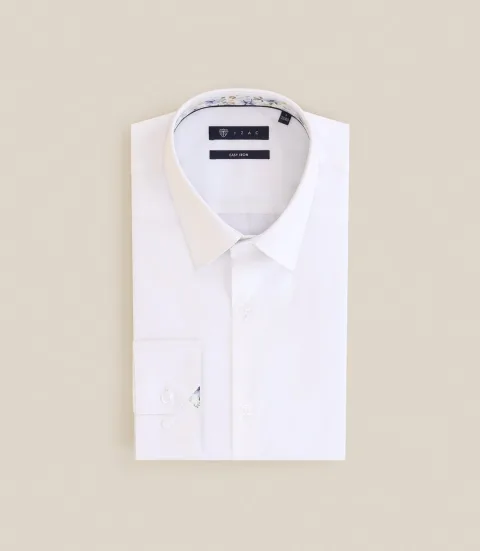 IZAC - Chemise ajustée repassage facile blanche