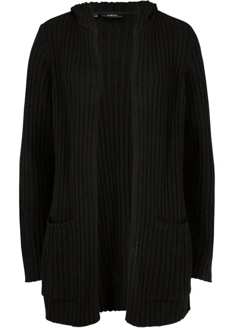Gilet en maille à capuche