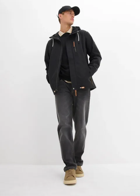 Veste imperméable à capuche et détails enduits