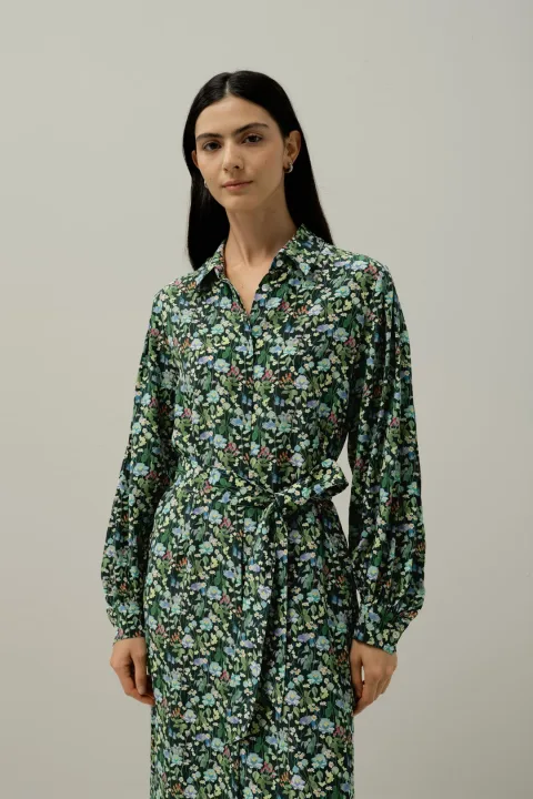 LILYSILK Robe En Soie Fairytale Forest 100% Soie De Mûrier Mettant En Valeur La Féminité Fairytale Forest M