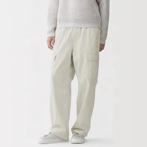 Pantalon cargo à coupe Easy Fit en toile de coton léger pour homme