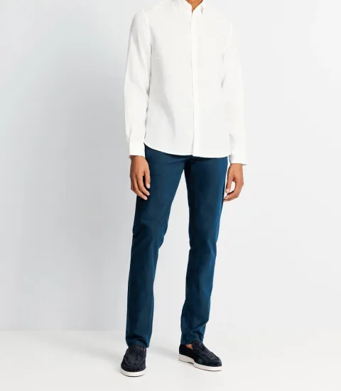 IZAC - Chemise casual en lin blanche