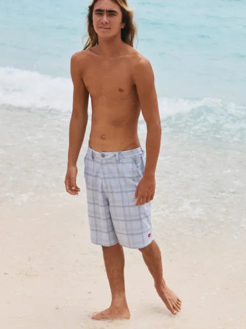 YG Check In Amphibian 21" - Boardshort Amphibian pour Homme Gris