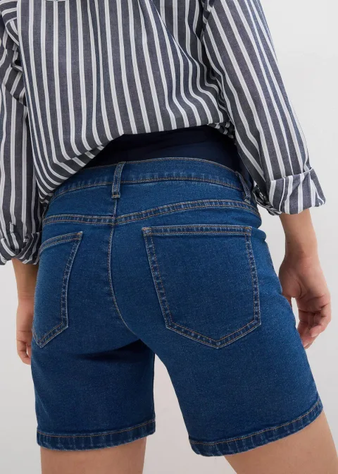 Short de grossesse en coton denim extensible