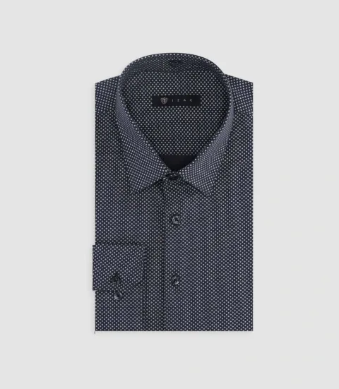 IZAC - Chemise à imprimé micro motifs marine MARCEAUBT