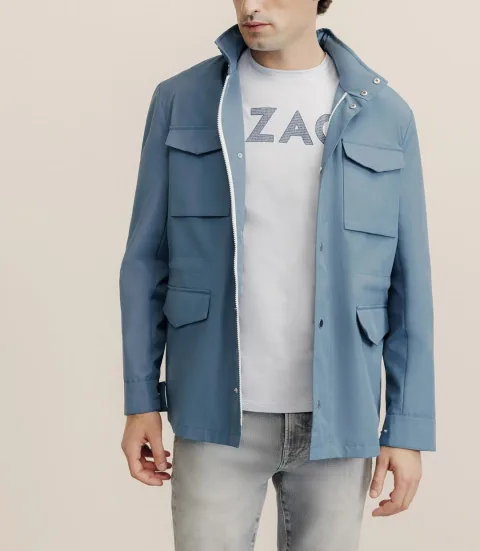 IZAC - Blouson parka technique indigo