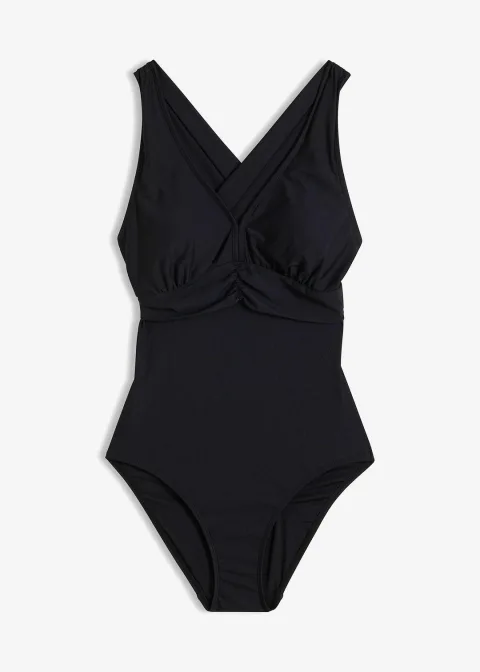 Maillot 1 pièce sculptant à bretelles croisées, maintien léger