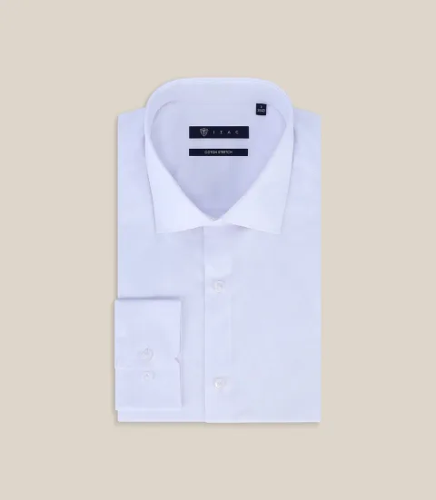 IZAC - Chemise ville satin de coton blanc
