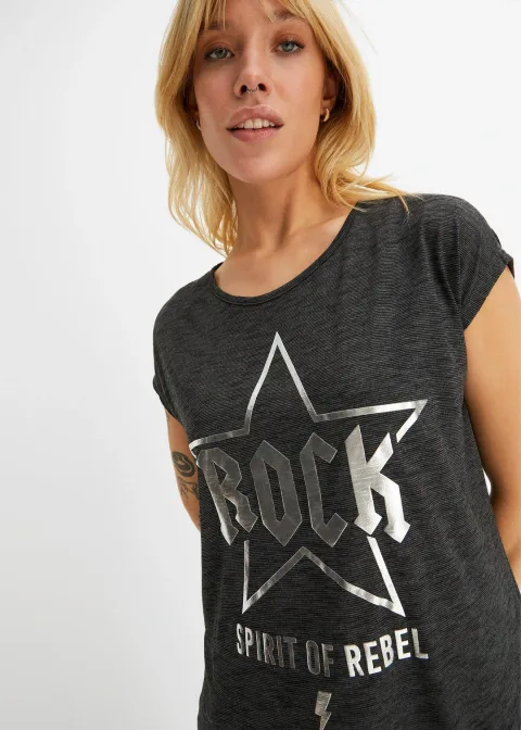 T-shirt long en viscose mélangée