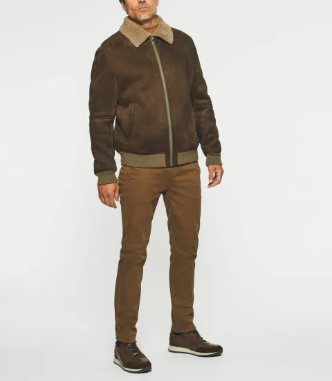 IZAC - Blouson suède marron QUENTIN