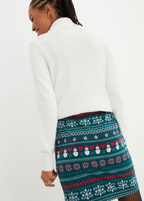 Jupe en coton extensible à imprimé norvégien