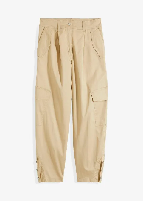 Pantalon cargo en coton extensible
