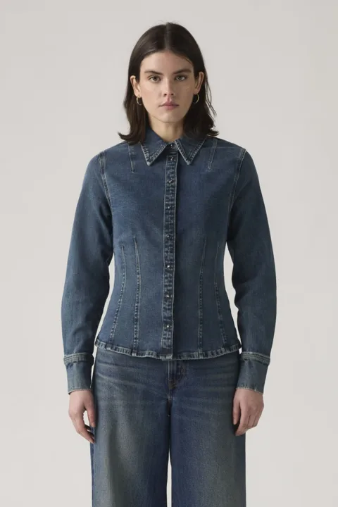 Levi's Chemise Manche Longue Shaped - Femme - Bleu / Dolly Pardon Me - XS
