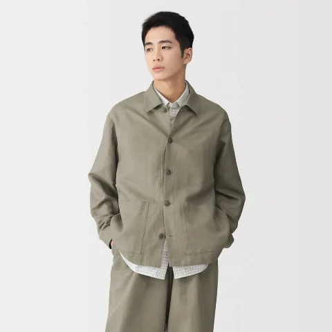 Veste de travail en sergé de mélange de chanvre pour homme