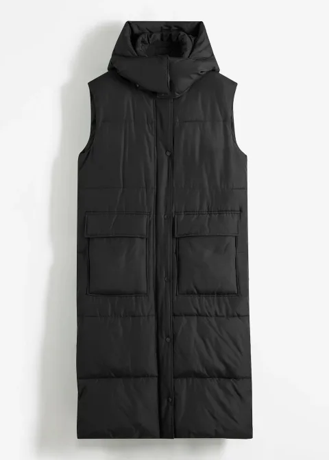 Veste sans manches matelassée en polyester recyclé avec capuche amovible