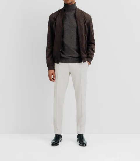 IZAC - Blouson col teddy marron