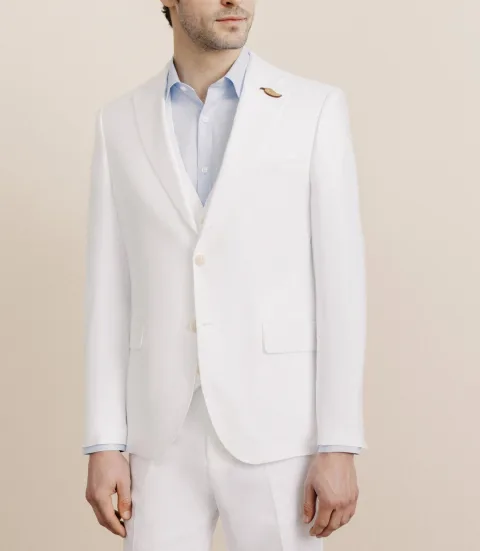 IZAC - Veste ville 100% lin séparable blanche