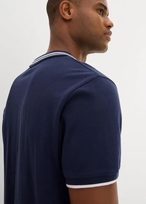 Polo col V en maille piquée