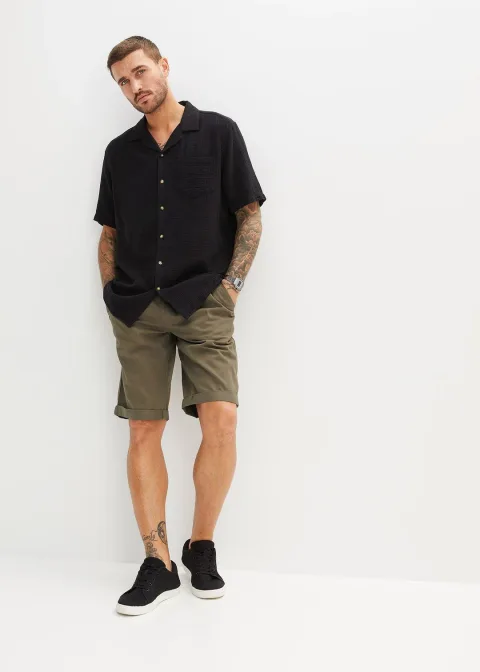Bermuda 100% coton à taille élastiquée, regular