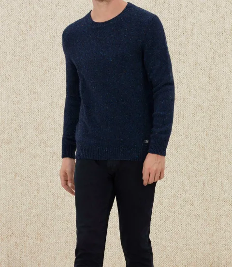 IZAC - Pull col rond fantaisie marine ''Loic''