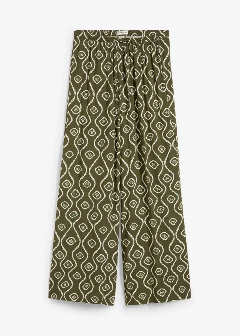 Pantalon à taille élastiquée en viscose fluide