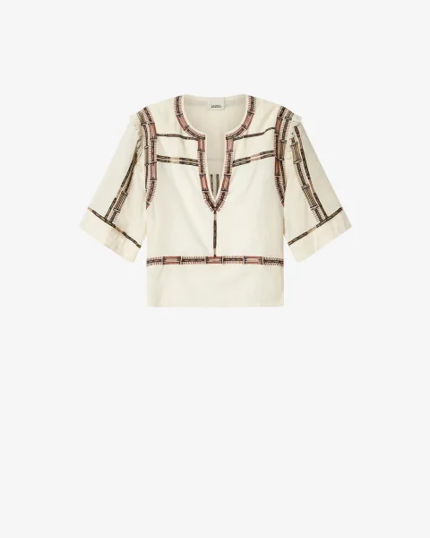 Blouse Fiosa - Femme - Écru - Taille40 - Isabel Marant - Collection Été Femme - Nouvelle Collection Capsule La Riviera