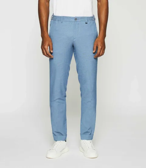 IZAC - Pantalon chino stretch bleu POUVOIR