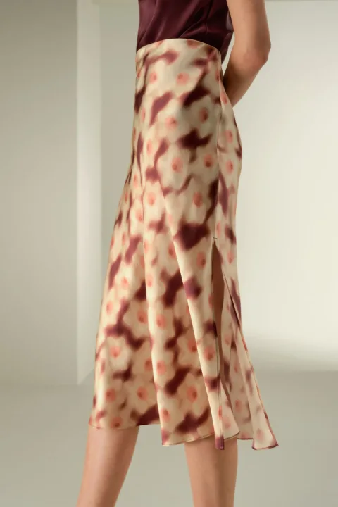 LILYSILK Jupe Midi En Soie Taille Élastique Pour Un Ajustement Flexible Soie De Mûrier Mettant En Valeur La Féminité Daffodil Dream 34