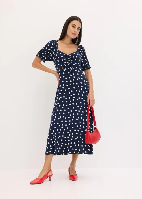 Robe midi en viscose extensible