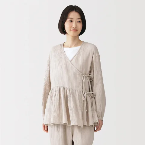 Cardigan en gaze crêpe pour femme