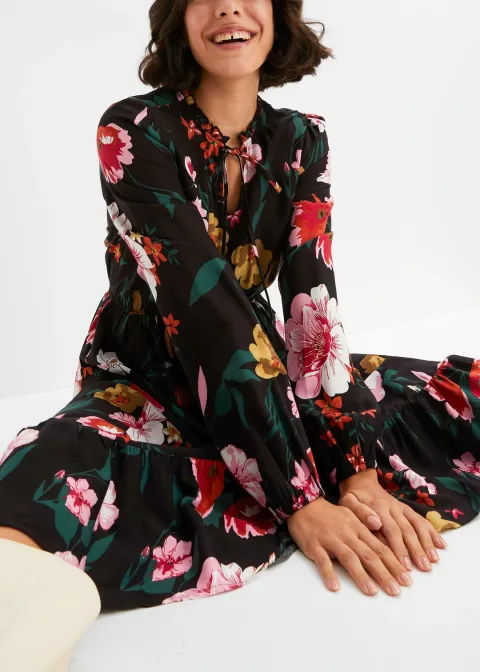 Robe midi en viscose fluide