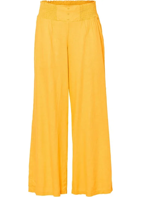 Pantalon large et léger à pinces en lin mélangé