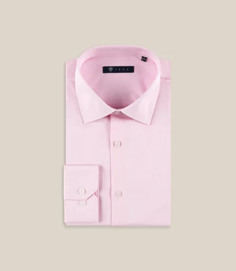 IZAC - Chemise ville slim rose