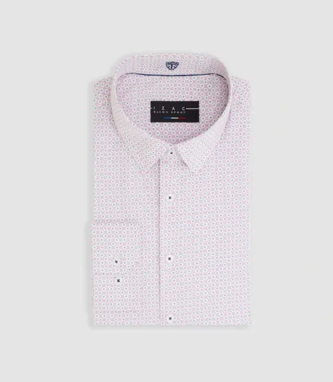 IZAC - Chemise imprimée micro motifs rouge ''Malo''