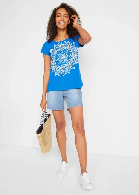 T-shirt fil flammé manches courtes