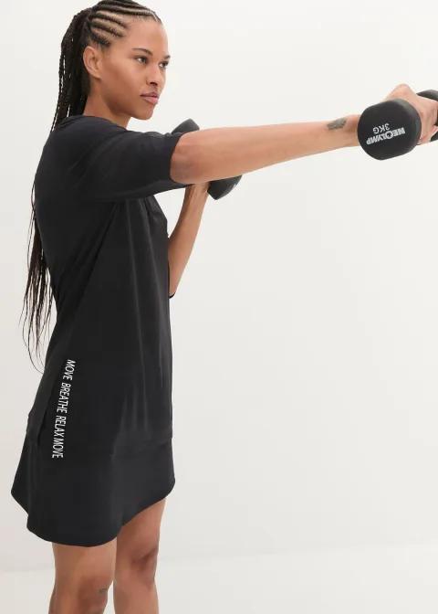 T-shirt long pratique avec fente, séchage rapide
