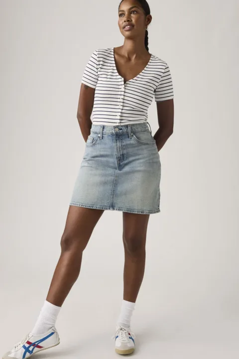 Levi's Jupe Mi Cuisse - Femme - Bleu / Blas Blas - 33