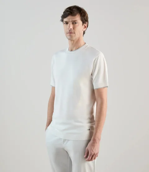 IZAC - T-shirt à manches courtes en maille écru