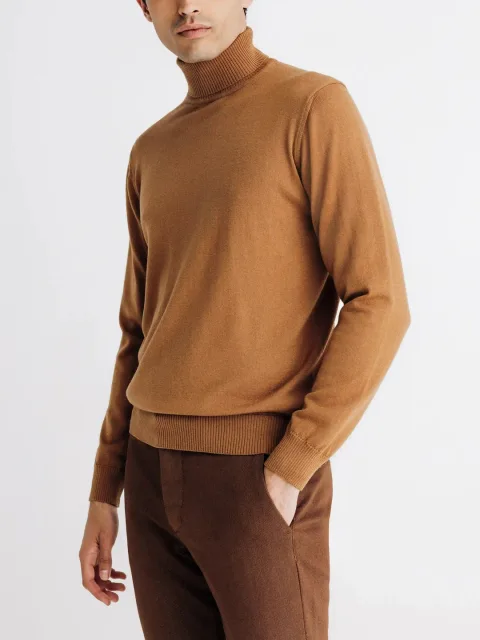 IZAC - Pull col roulé camel