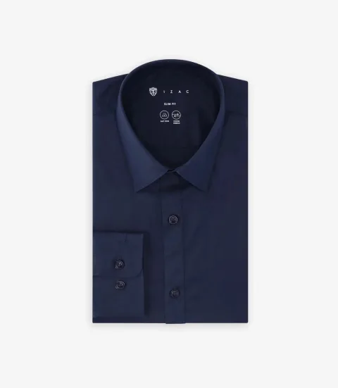 IZAC - Chemise ville en coton marine
