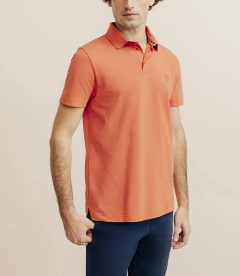 IZAC - Polo piqué orange foncé