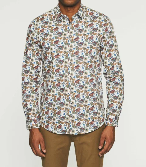 IZAC - Chemise casual à imprimé écru JALICE
